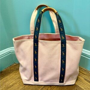 Polo Ralph Lauren Canvas Tote Bag with Blue Accents
